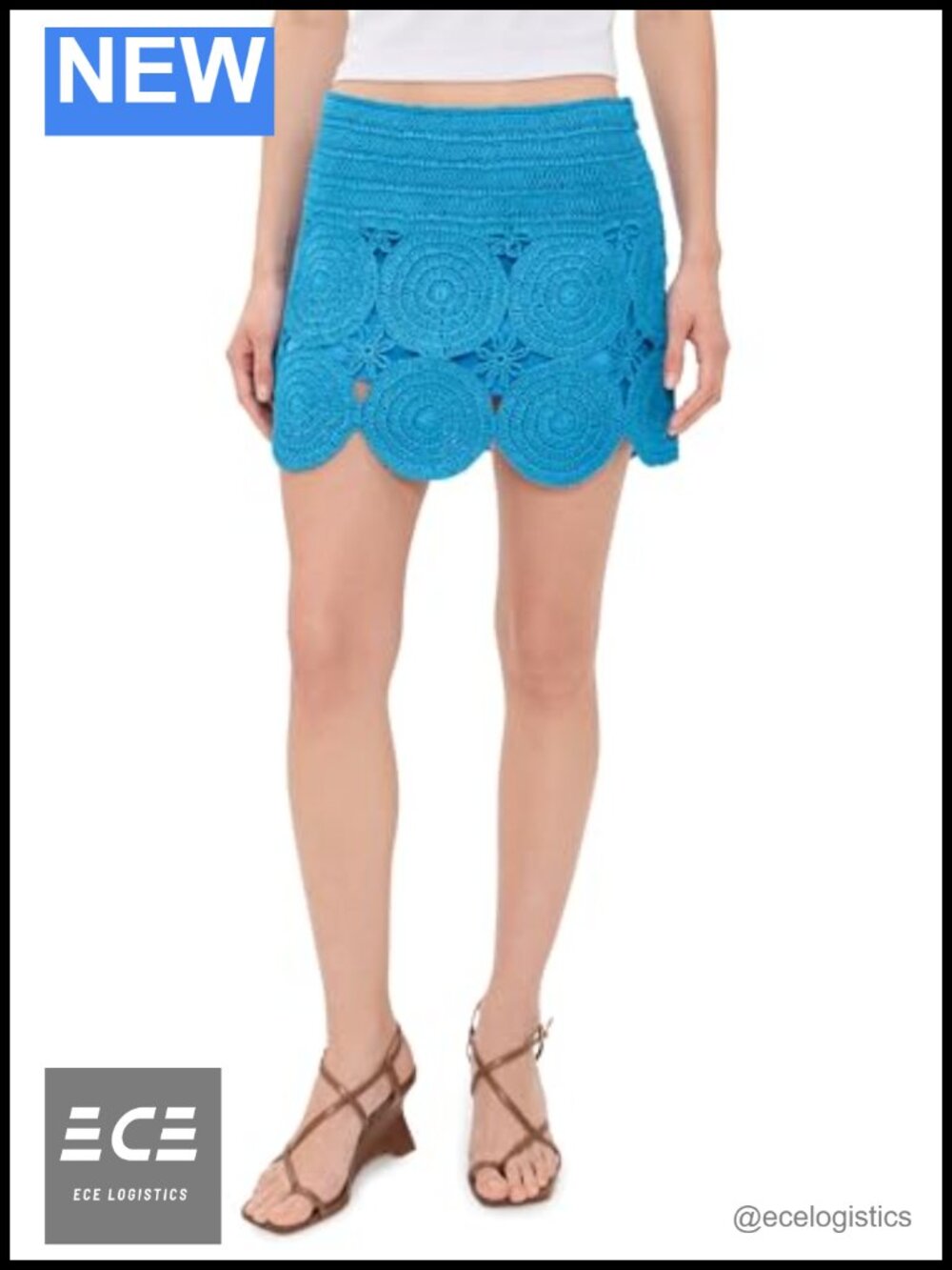 Women's Crochet Scalloped Hem Mini Skirt Ruffled Casual Day Work